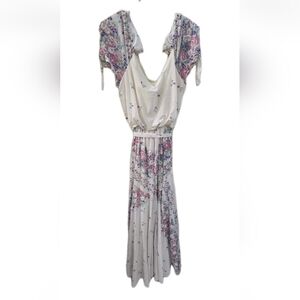Vintage Women's Dress 70s Zum Zum Floral Maxi